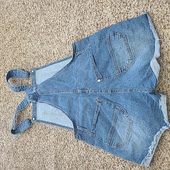 Love Tree Distressed Blue Denim Kids Overalls - Picture 5 of 7